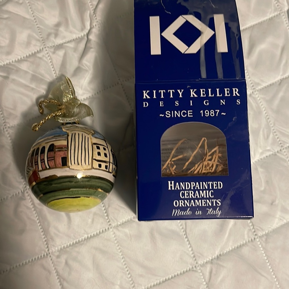 Texas A & M - Aggies- Hand painted ceramic Christmas ornament.